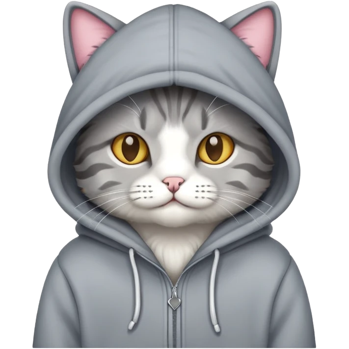 Cat wearing a hoody emoji