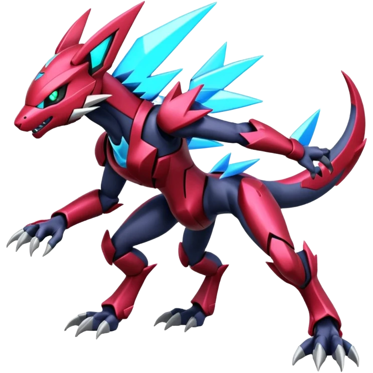 Shiny Futuristic Modern Genesect-Zeraora-Palkia-Zoroark-fusion emoji