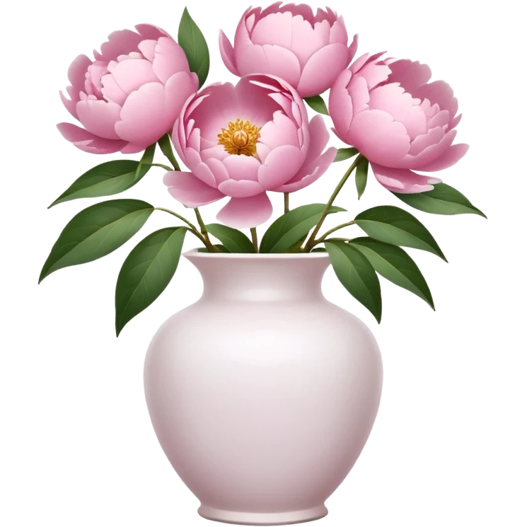Pink peonies in white vase ￼ emoji