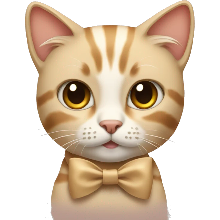  Cat with a beige bow  emoji