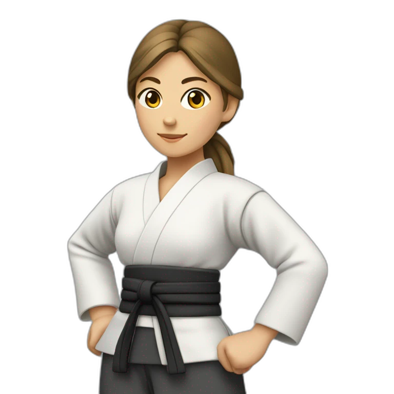 jeune femme metis en tenue d'aikido emoji