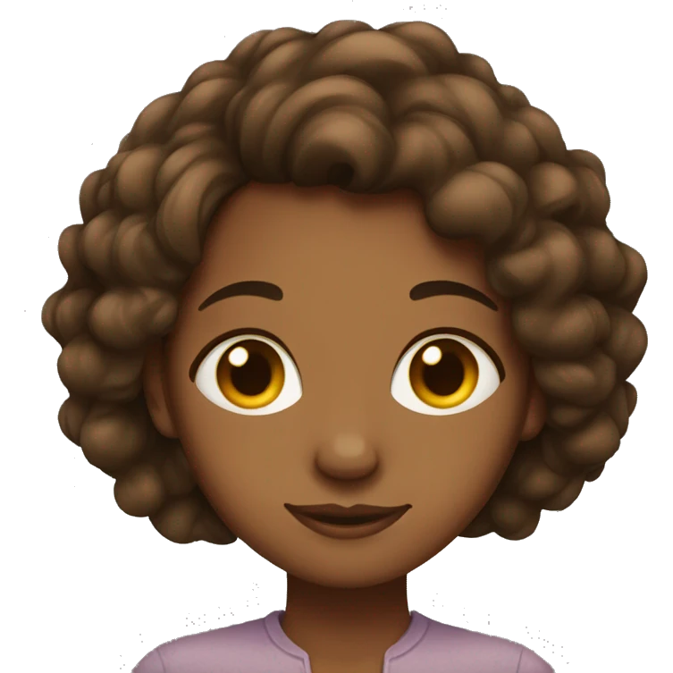 Brown girl with below the shoulder hair emoji
