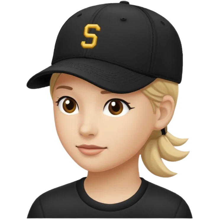 an ios genmoji for a black baseball cap emoji