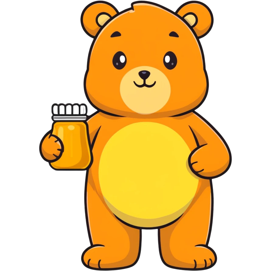 cute honey bear holding a honey pot emoji