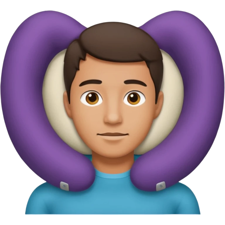 man using travel neckpillow  emoji