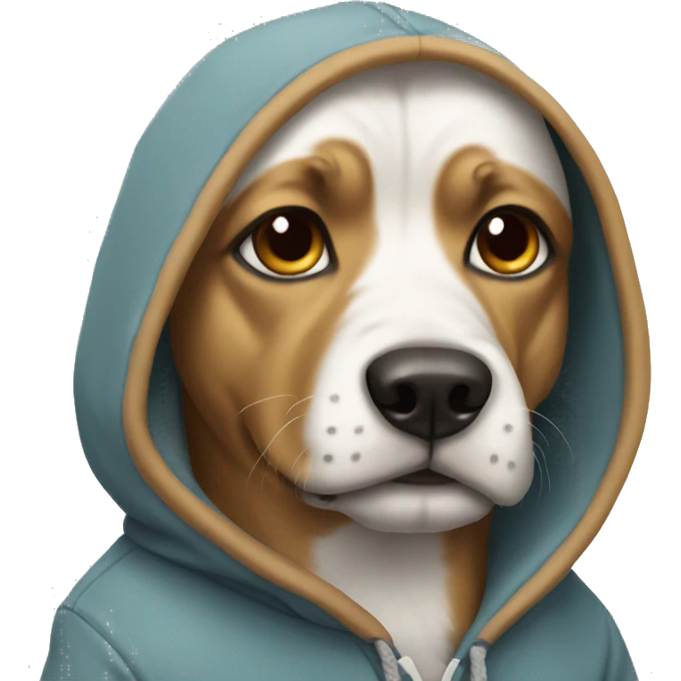 Dog wearing a hoodie emoji