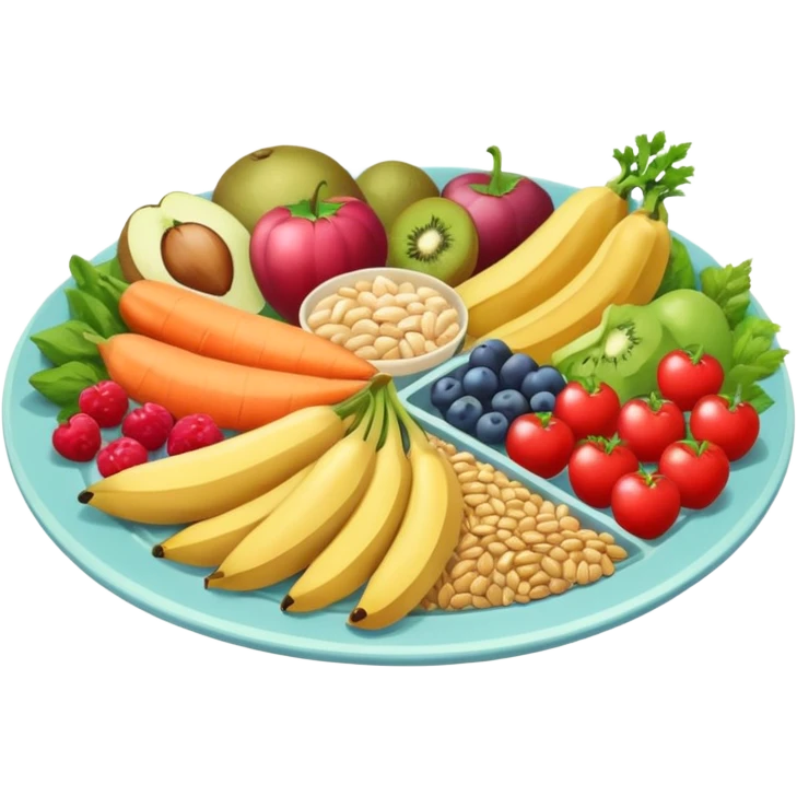 healthy plate with varied foods emoji