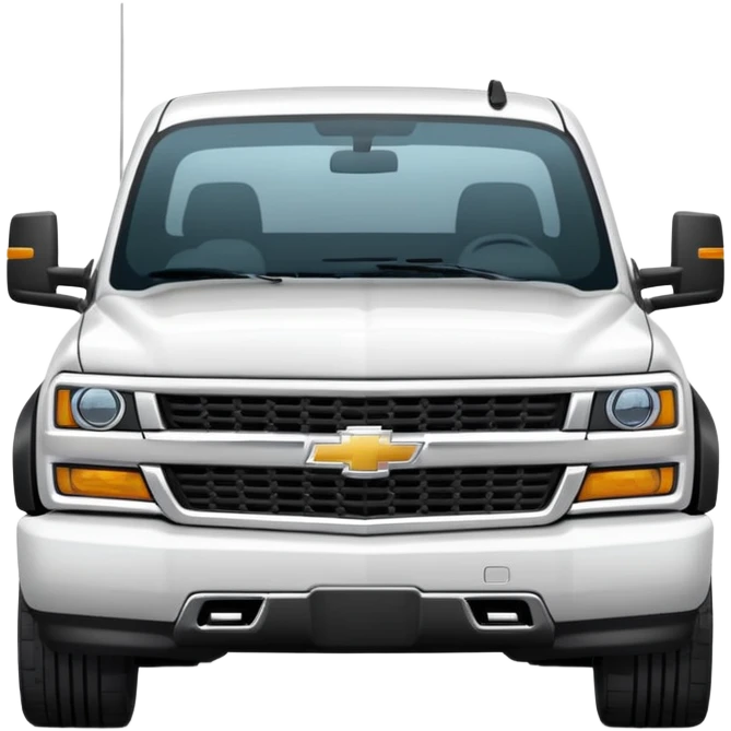 Modern Chevrolet truck in white emoji