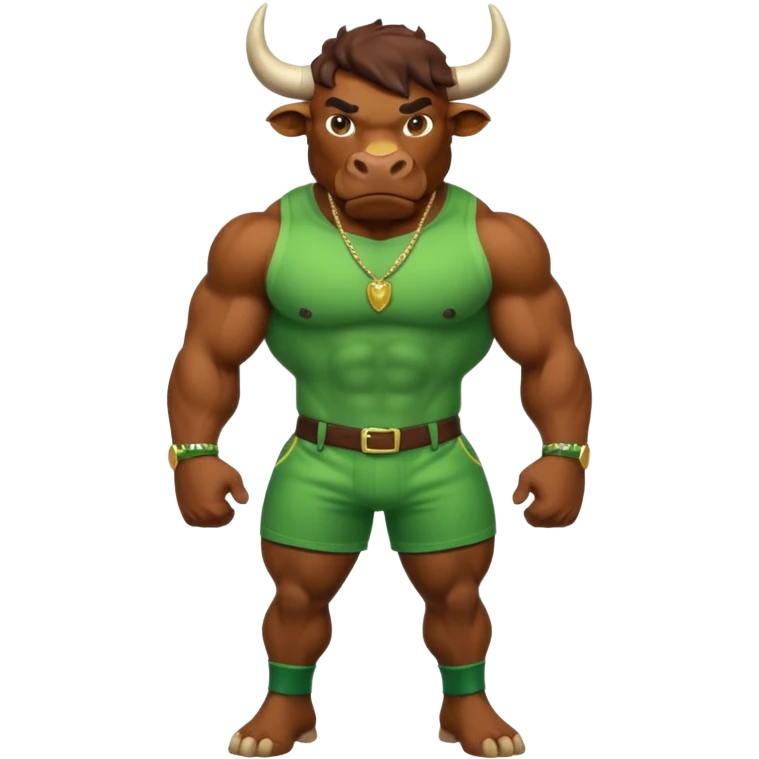 Green bull with clothes emoji