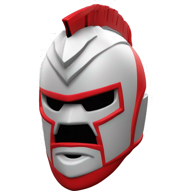 Texas-tech-red-raiders Caucasian tattooed  battle helmet Mohawk multi color white silver 3d emoji