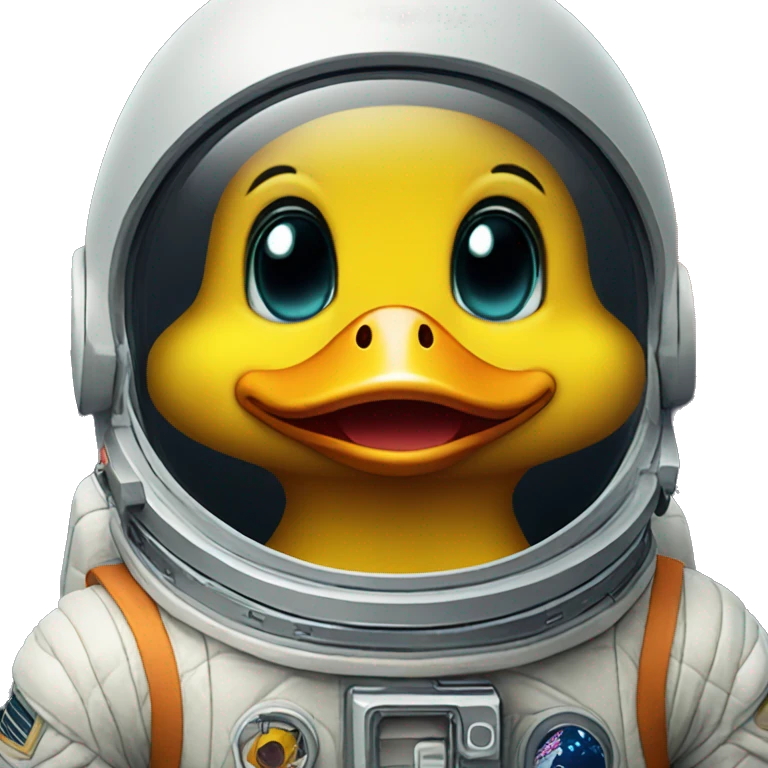 cute space duck in space sute emoji