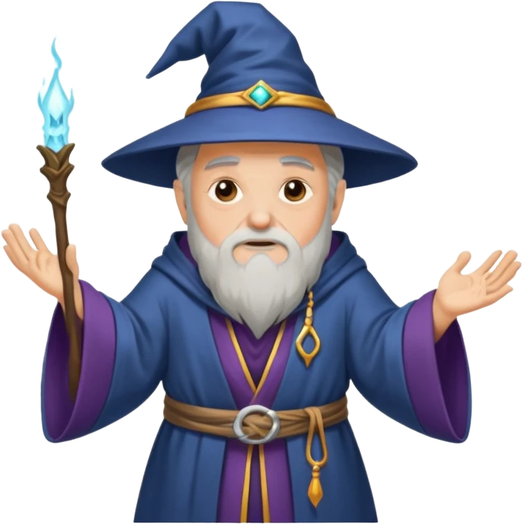 old wizard casting spells emoji