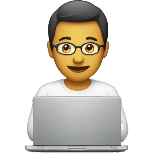 the person behind the laptop with an idea emoji