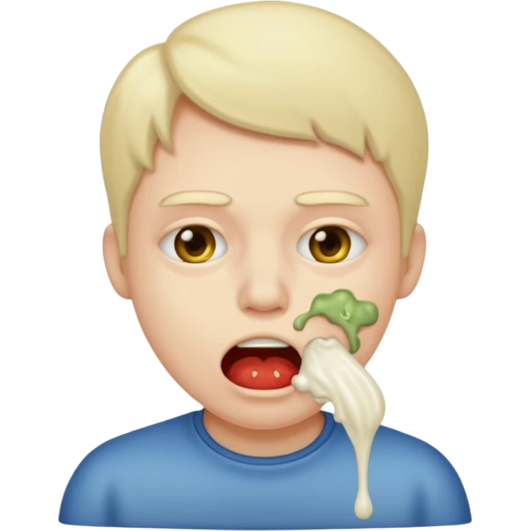 vomit with saliva in the mouth emoji