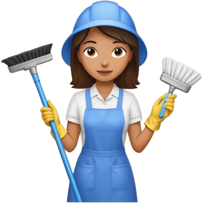 Femme nettoyant les murs de maison emoji