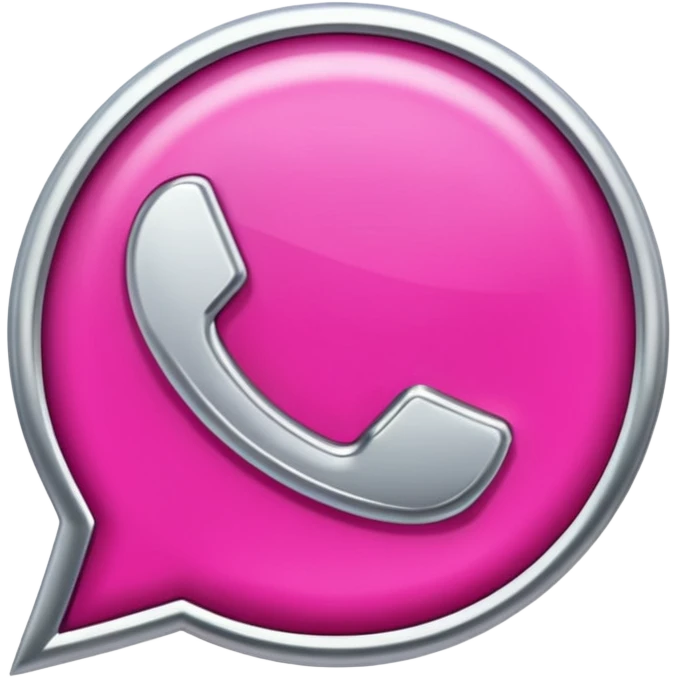 Fuchsia and silver whatsapp emoji