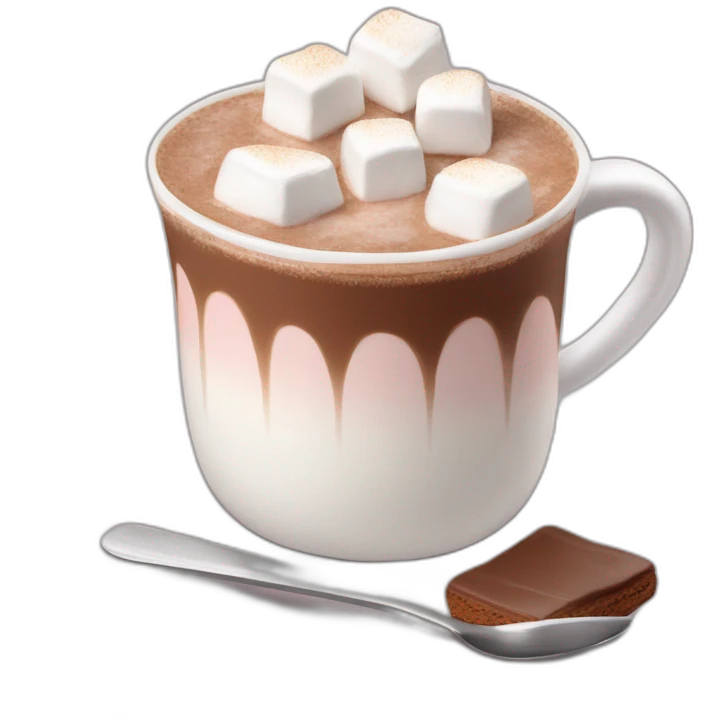 mug of hot chocolate with marshmallows and whipped cream emoji