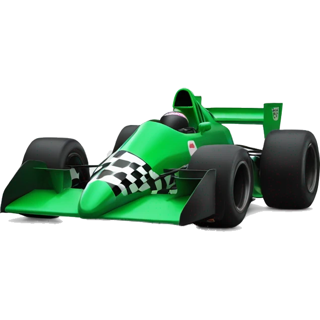 Black and green chequer racecar  emoji