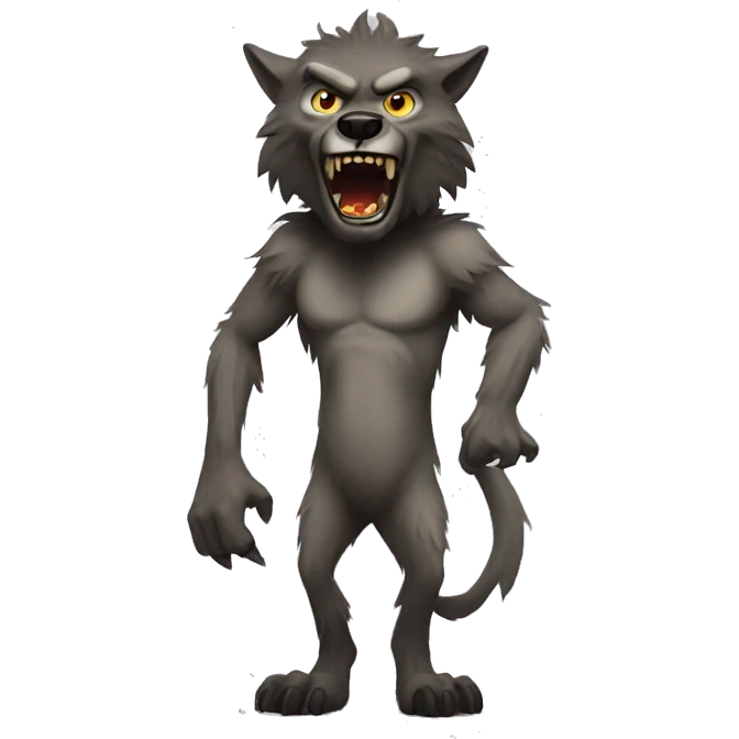 scary werewolf standing on hind legs  emoji