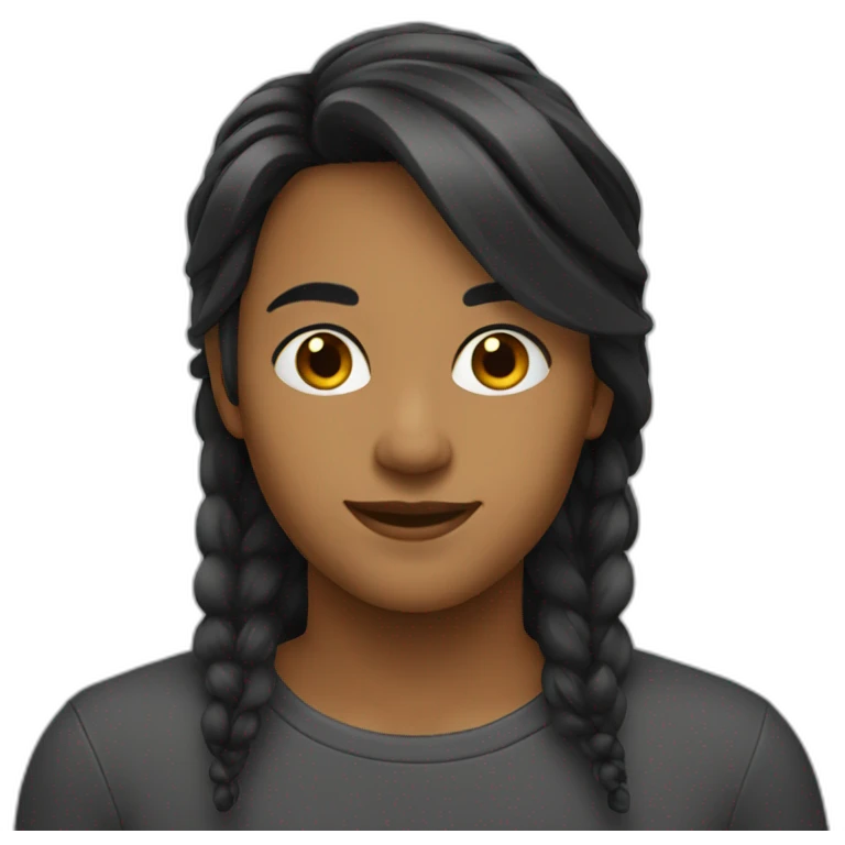 jeune cheveux noir emoji