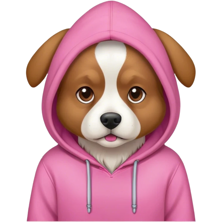Dog with pink hoodie emoji