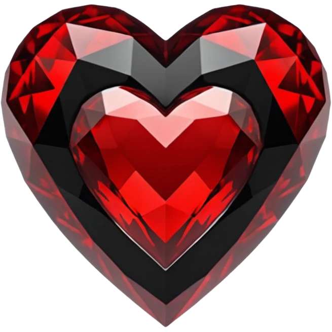 Black and red gothic crystal heart emoji