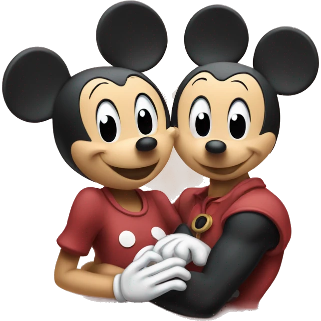 Mickey avec minie emoji