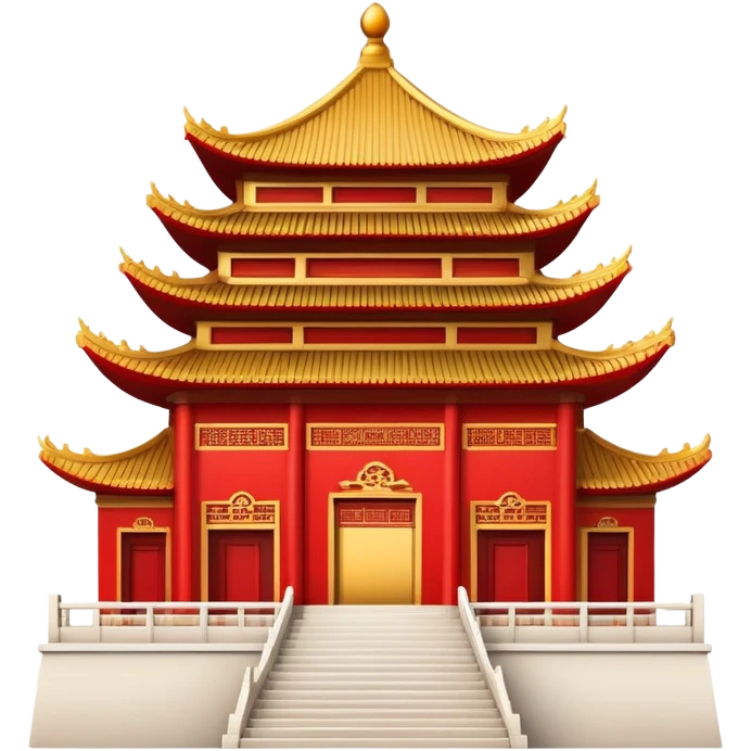 Abstract Chinese architecture symbol, conceptual design, iconic representation emoji
