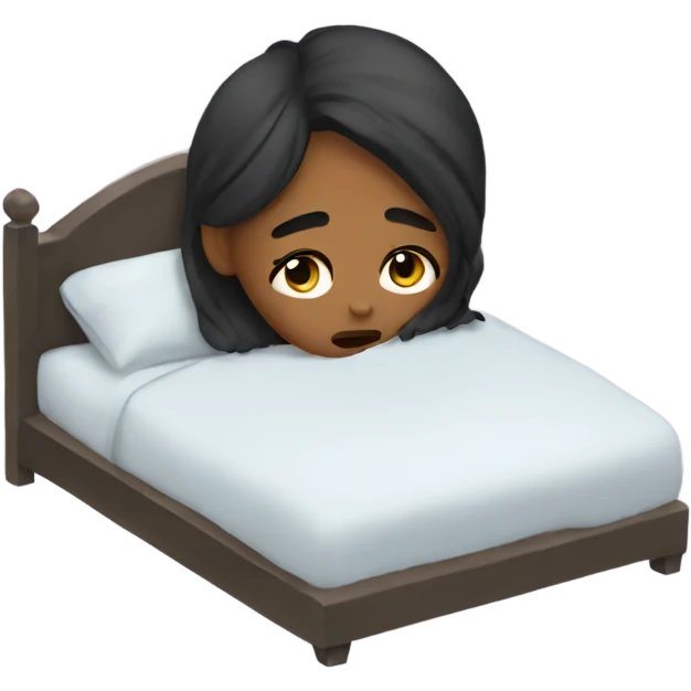 girl crying in bed alone emoji