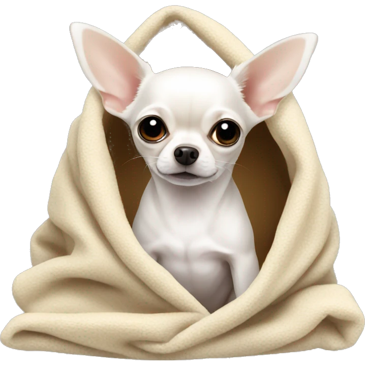 white chihuahua in a blanket emoji