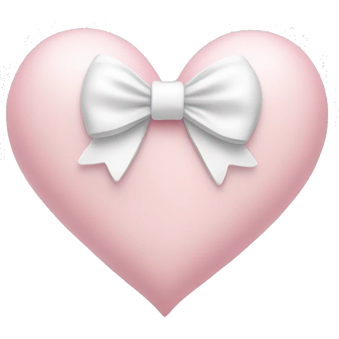 Pastel pink heart with white bow emoji