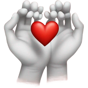 Yo con corazón de manitas emoji