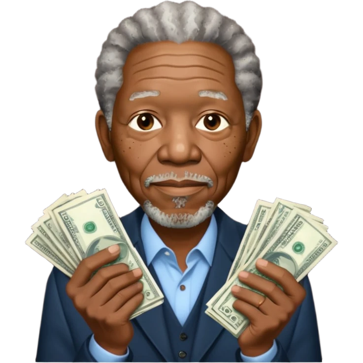 morgan freeman holding money emoji