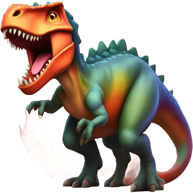 Dinosaur shooting fire from its butt emoji