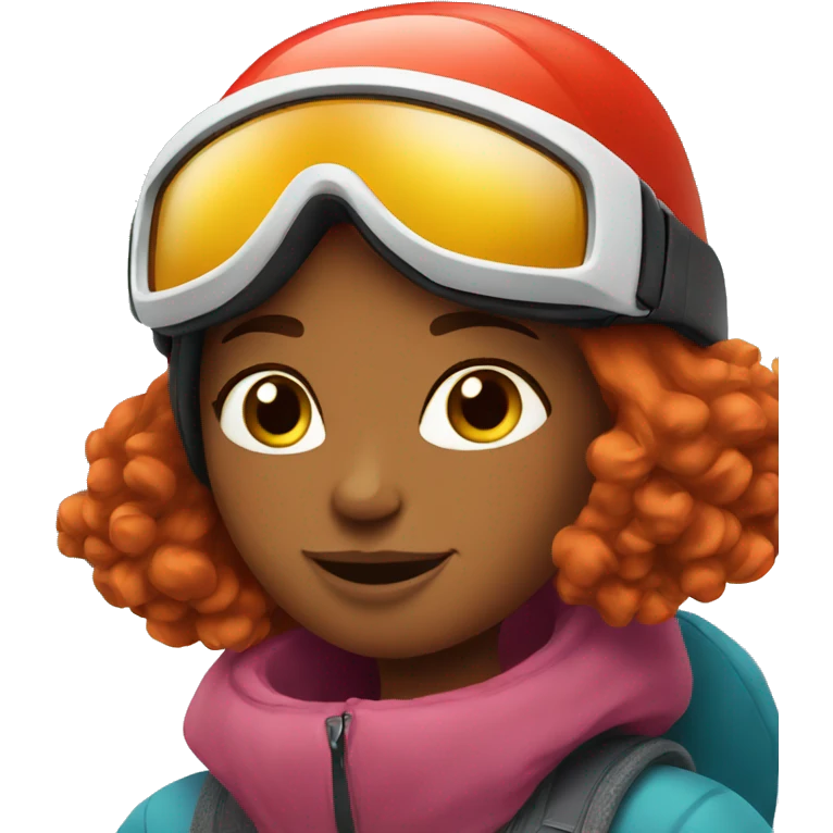 red hair girl skiing emoji