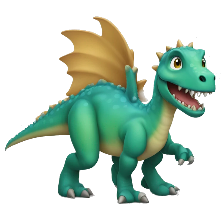 Dinosaur named Drachen. Guy - a mixture of dinosaur and dragon. Blonde with blue eyes. emoji
