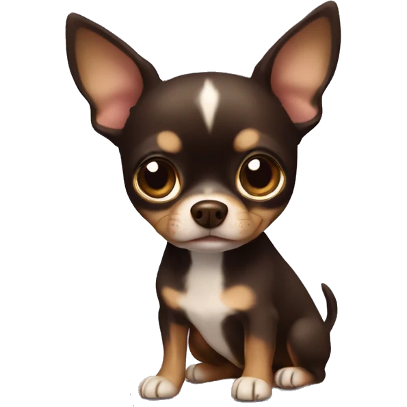 Dark brown chihuahua emoji