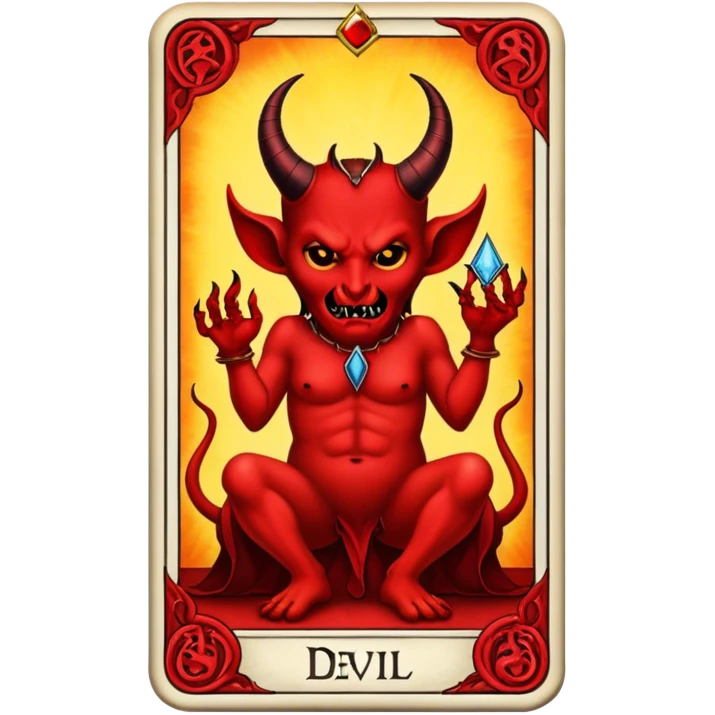 Tarot Card with the devil on it  emoji