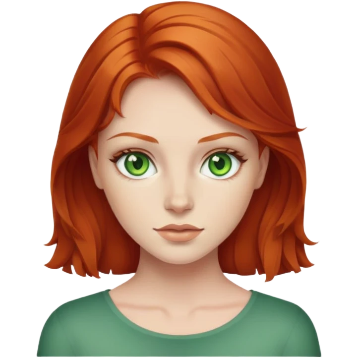 Ruiva de olhos verdes emoji