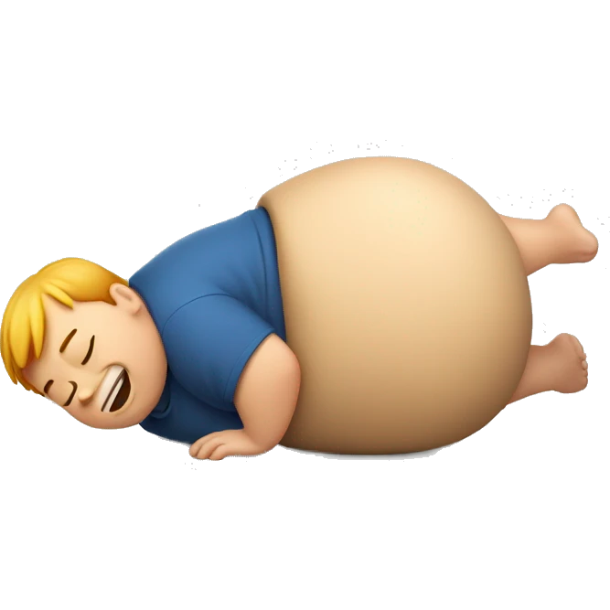 fat boy rolling to kitchen emoji