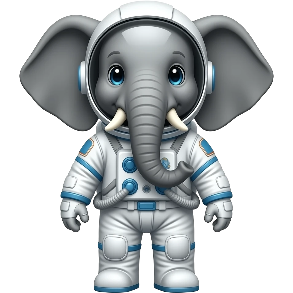 Un elefante astronauta emoji