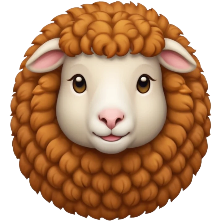 female sheep with gir hair emoji