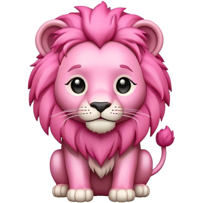 Pink Chibi Cartoon Lion emoji