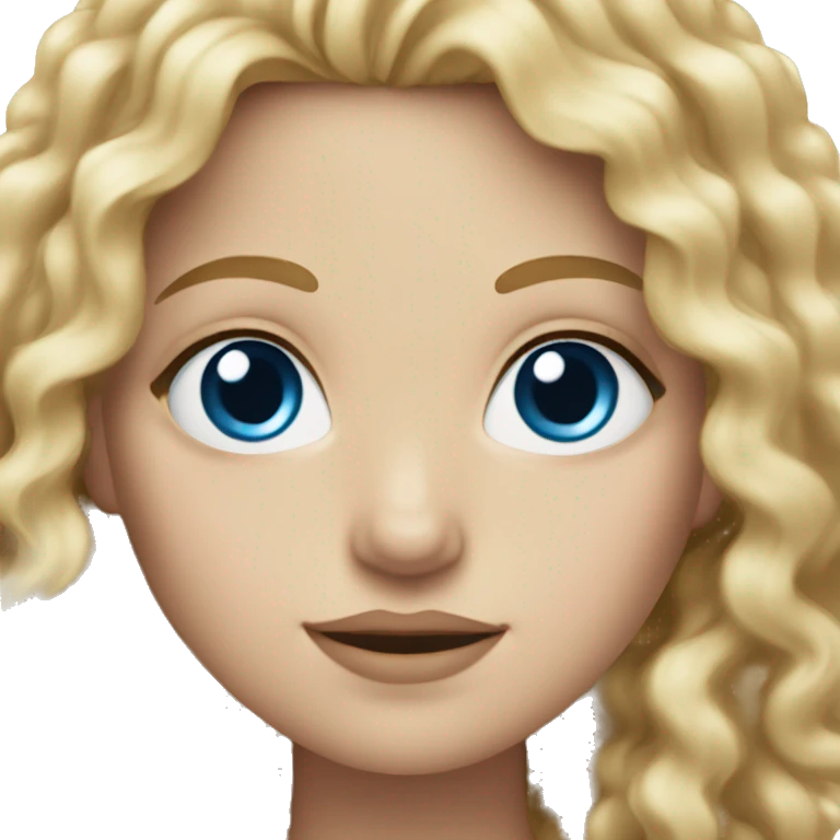 white girl with long curly blonde hair and blue eyes emoji