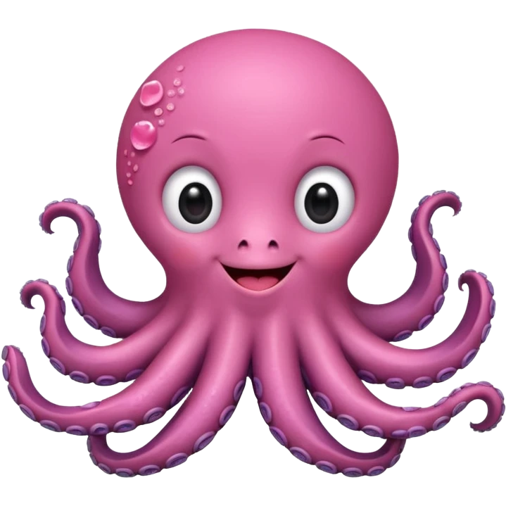 cute octopus with heart shapes, expressing love emoji