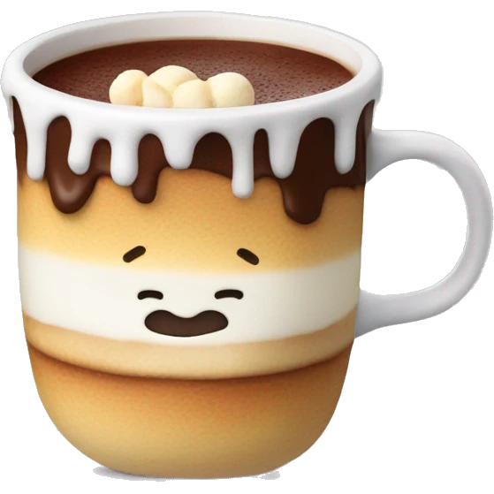 chocolat chaud avec crêpes et chamallow emoji