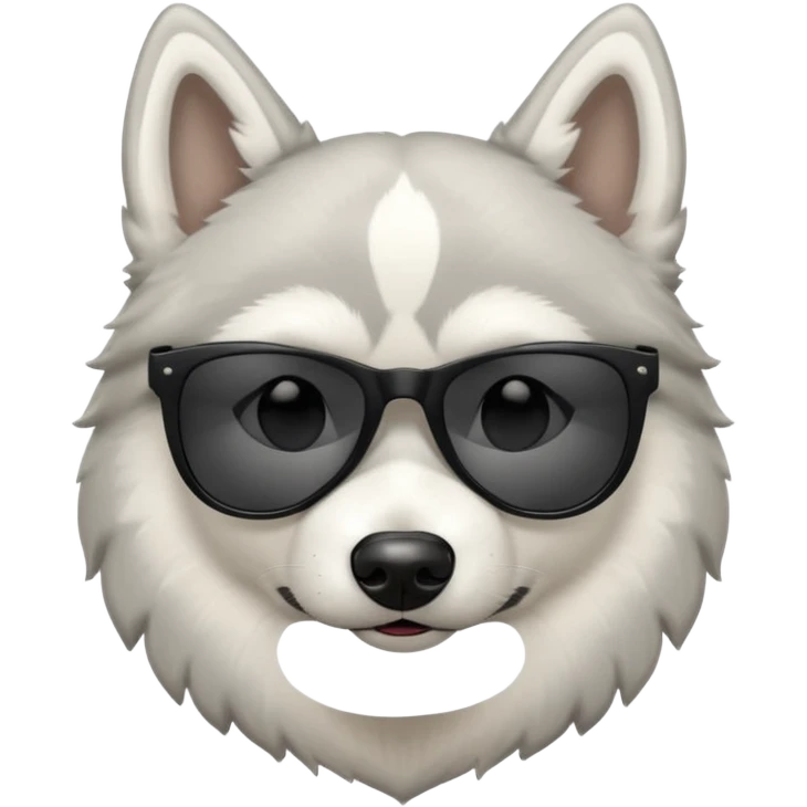 white/grey husky dog with black sunglasses emoji