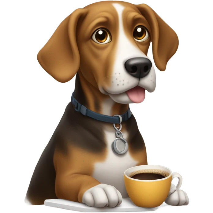 DOG drink coffee emoji