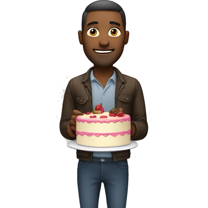 man with cake  emoji