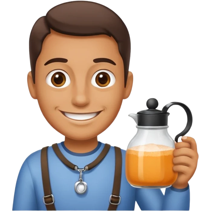Salt Jug with leash in it hand emoji
